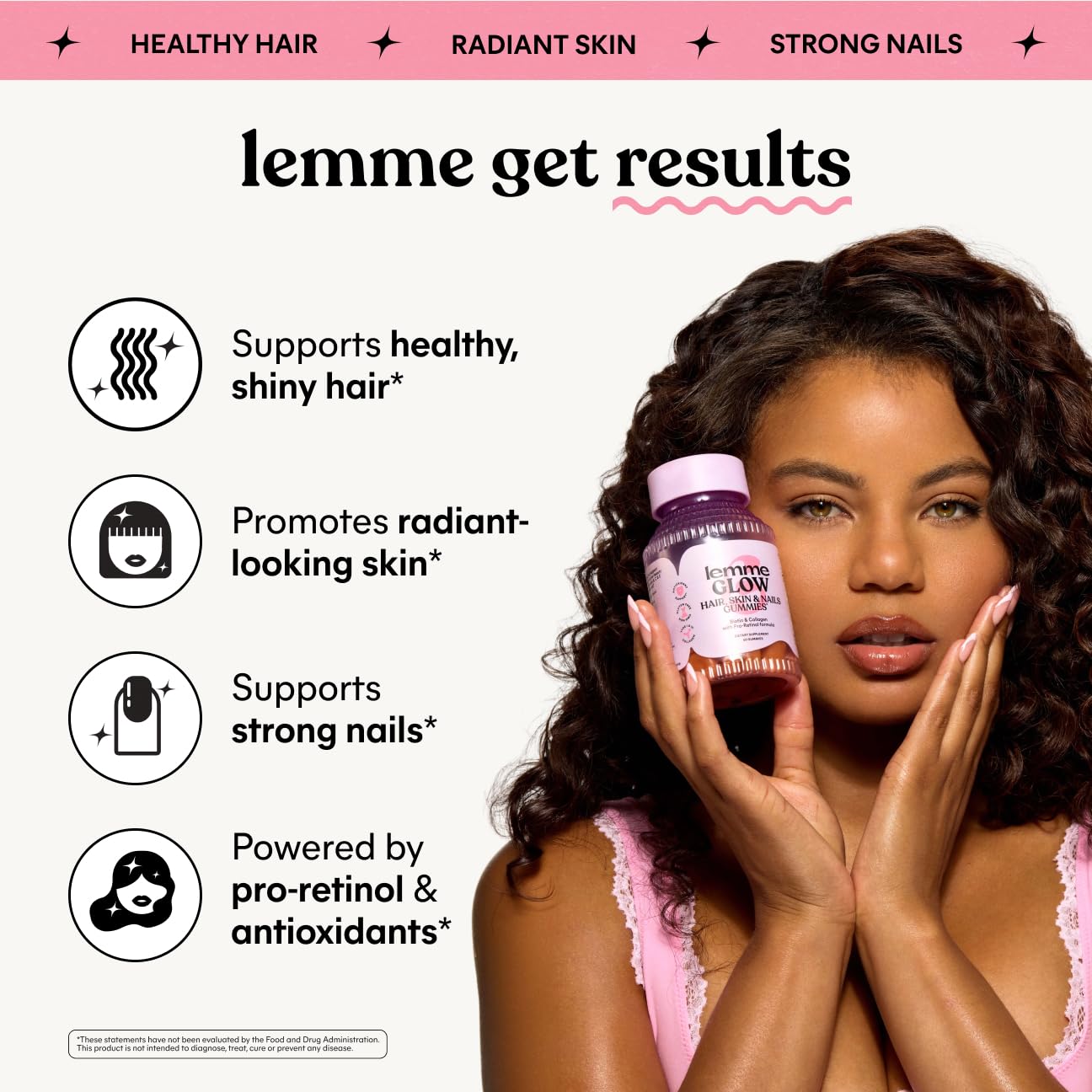 Lemme Glow Collagen Gummies for Strong Nails & Healthy Skin, 30-Day Supply — Amazon image 2
