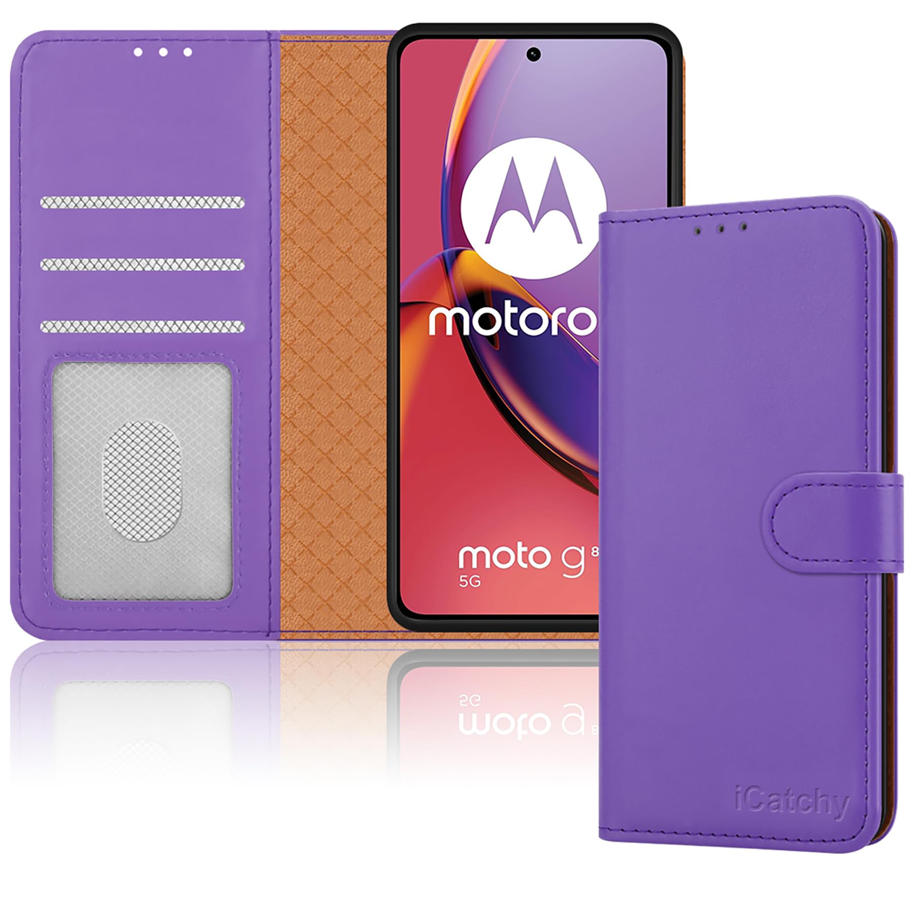 Custodia Portafoglio PU Per Motorola Moto G84 5G | Con Supporto E Chiusura Magnetica | Farfalla Argentata