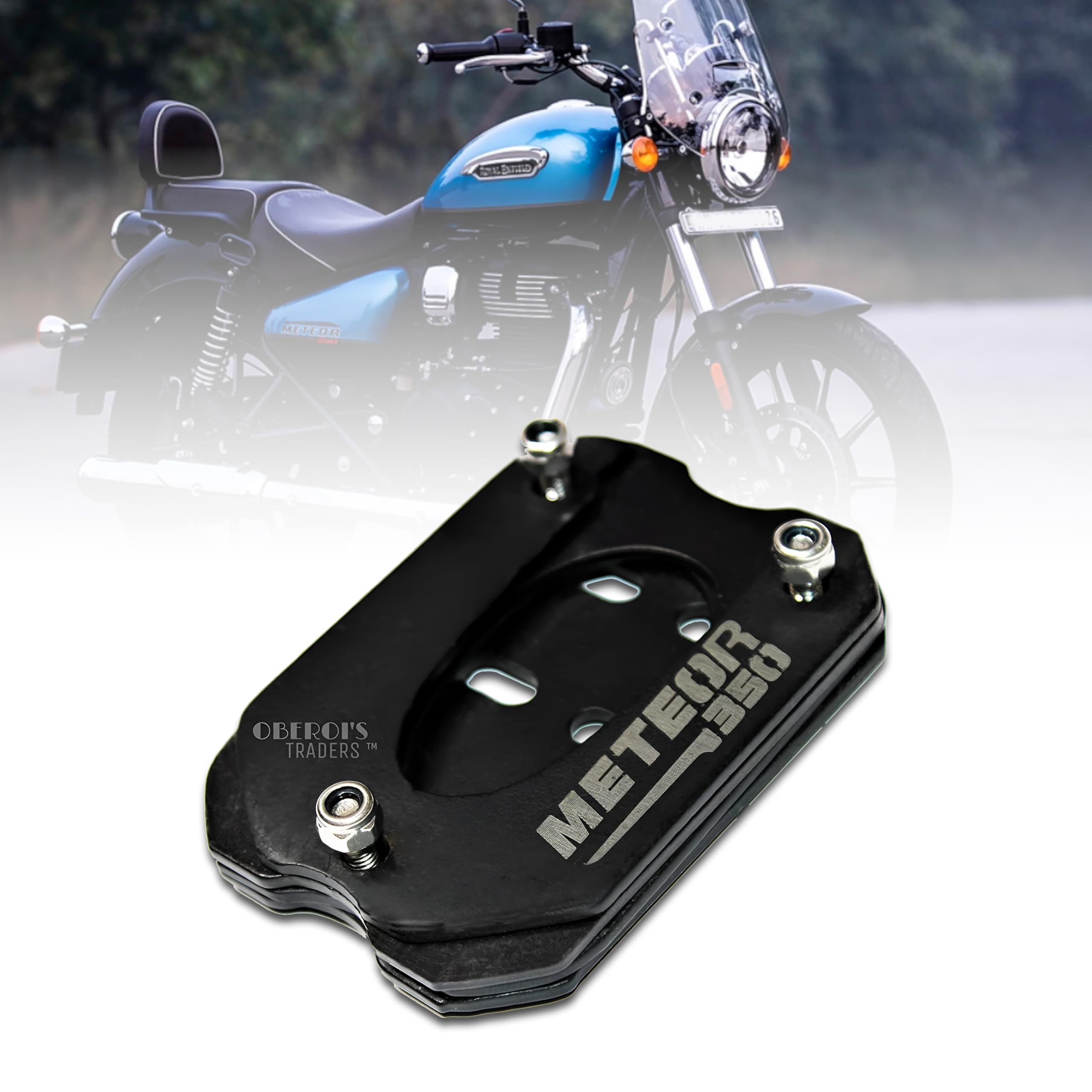 OBEROI'S TRADERS Stainless Steel Side Stand Extender Compatible with Royal Enfield Meteor 350 (Black)-picture-13