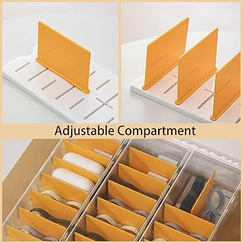 2 Pack Clear Cable Organizer Box with Lid, Plastic Charger Cable Cord Storage Organizer, Stackable Office Desk Organizers, Multifunctional Accessories Storage Box Fit in Home Drawer
