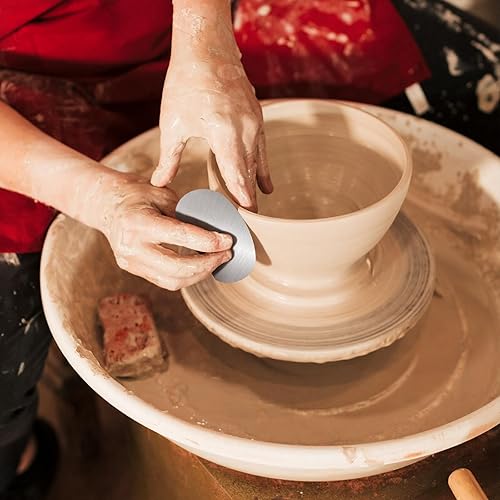 Miniatura 7 de 6 piezas de raspador de arcilla de acero inoxidable, herramientas de cerámica de acero, costillas de arcilla, raspador suave, cortador de escultura,