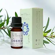 100% Pure Australian Tea Tree Oil - Undiluted Natural Essential Oil for Skin Care, Nail Health & Home Use, Steam-Distilled from Wild Melaleuca, 10ml Amber Glass Bottle