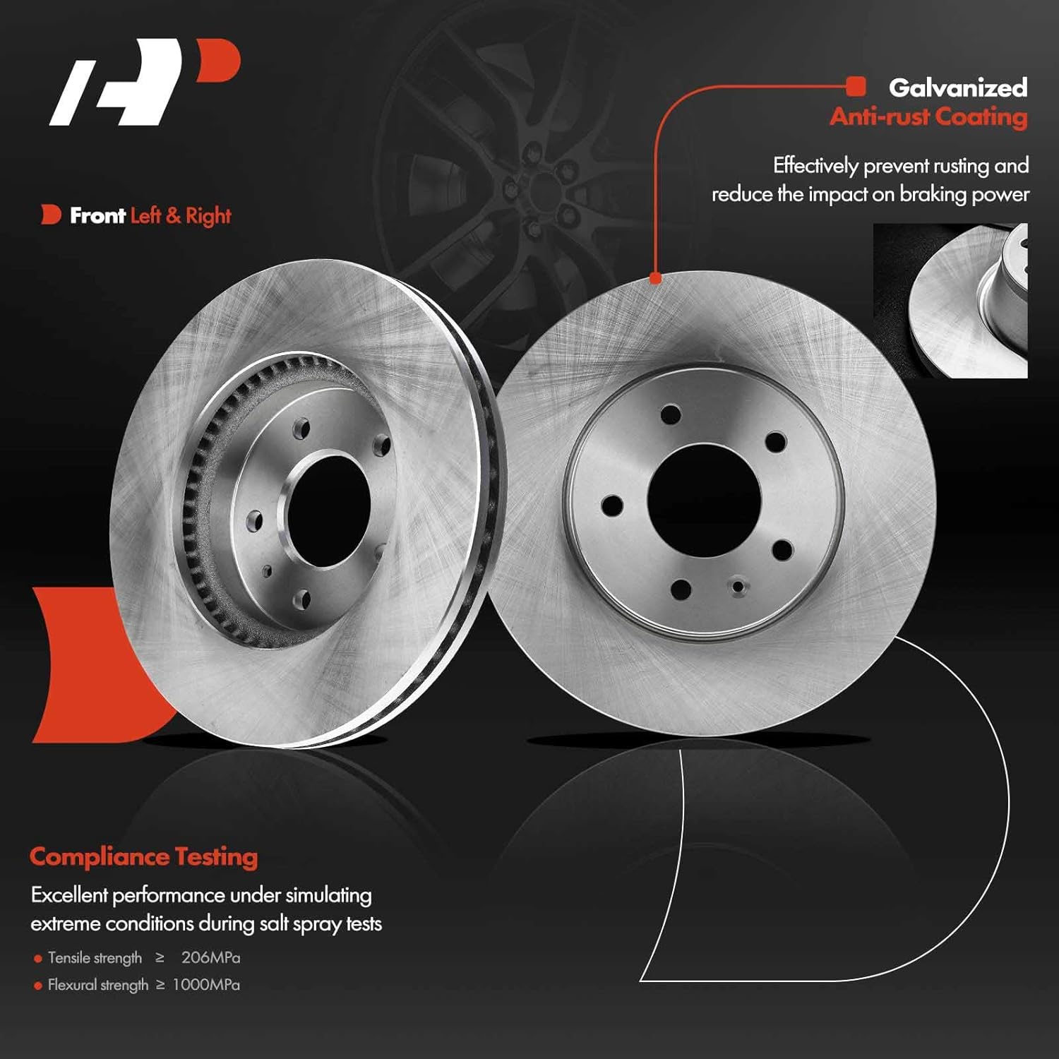 A-Premium Front and Rear Vented Disc Brake Rotors + Ceramic Pads Kit Compatible with Select Chevy, Pontiac, Saturn and Suzuki Models - Equinox/Torrent/XL-7 2007-2009, Vue 08-10, Captiva Sport 12-15