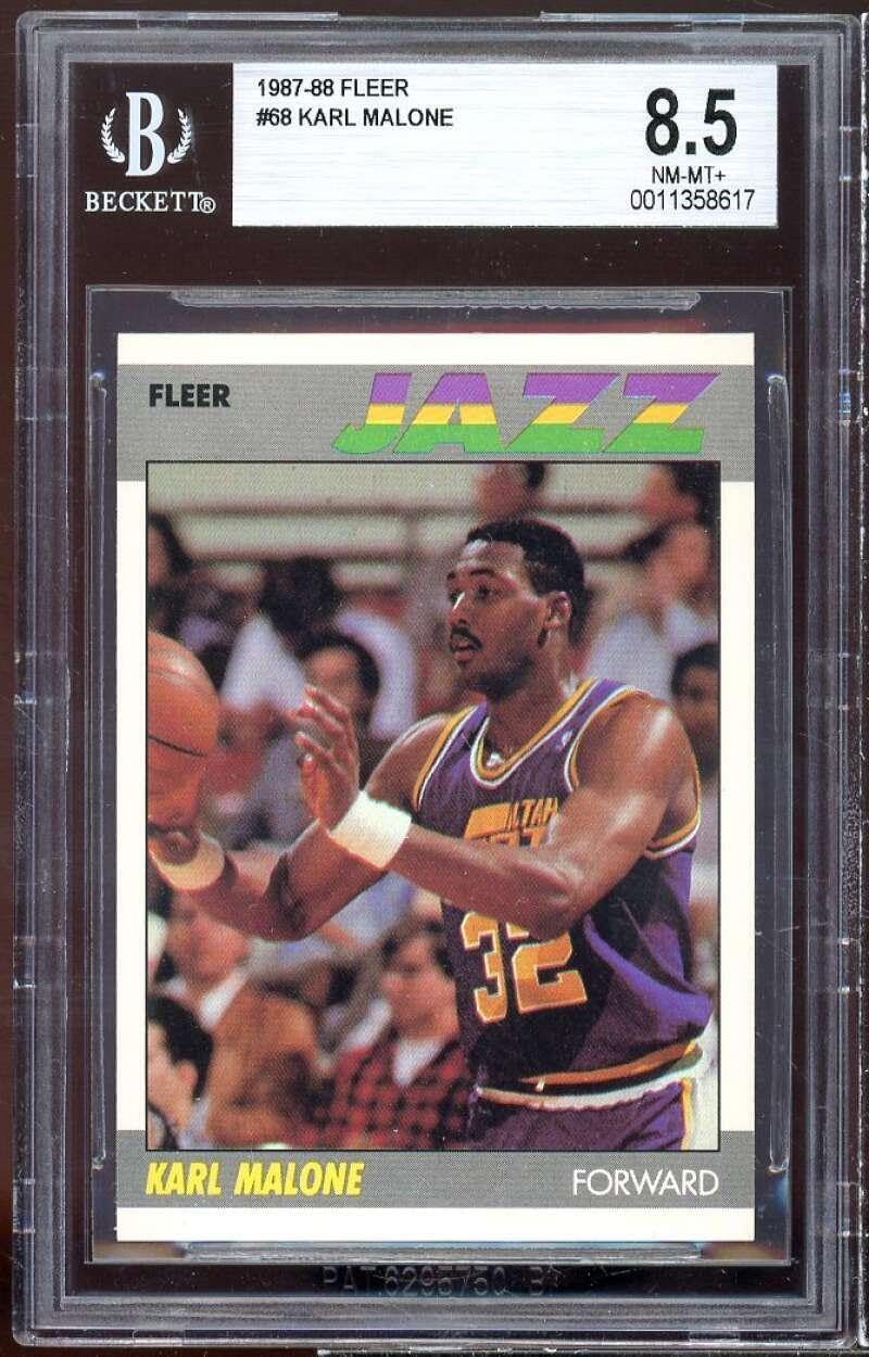 Karl Malone Card 1987-88 Fleer #68 BGS 8.5 - Unsigned Basketball Cards