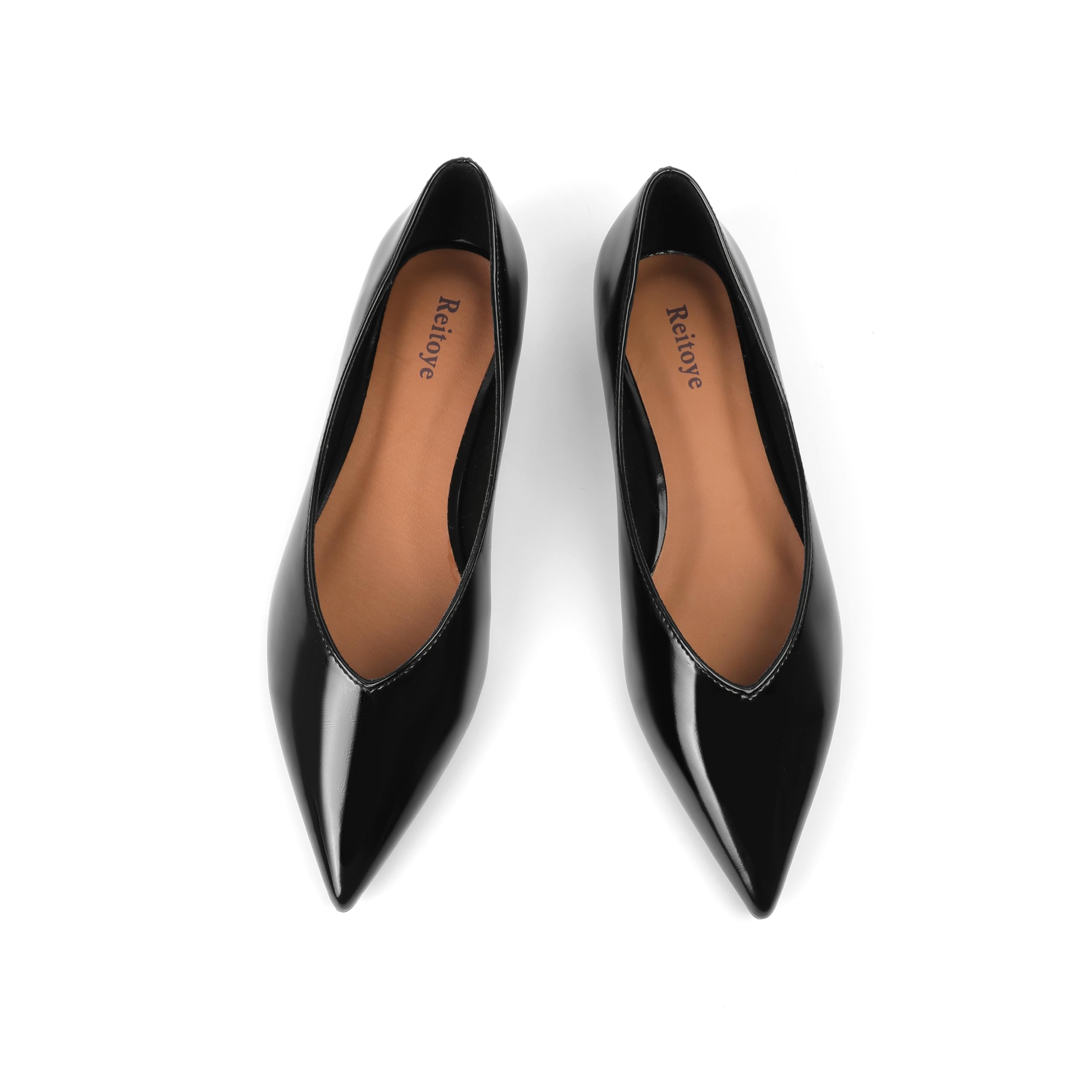 Reitoye Flats for Womens Closed Pointed Toe Ballet Flats Dressy Work Flats | Sexy Slip-On Flats,Comfortable Low Heel Casual Flat,Cushioned Insole,Non-slip Sole,All-day Comfort,Bridal Office Dress Shoes