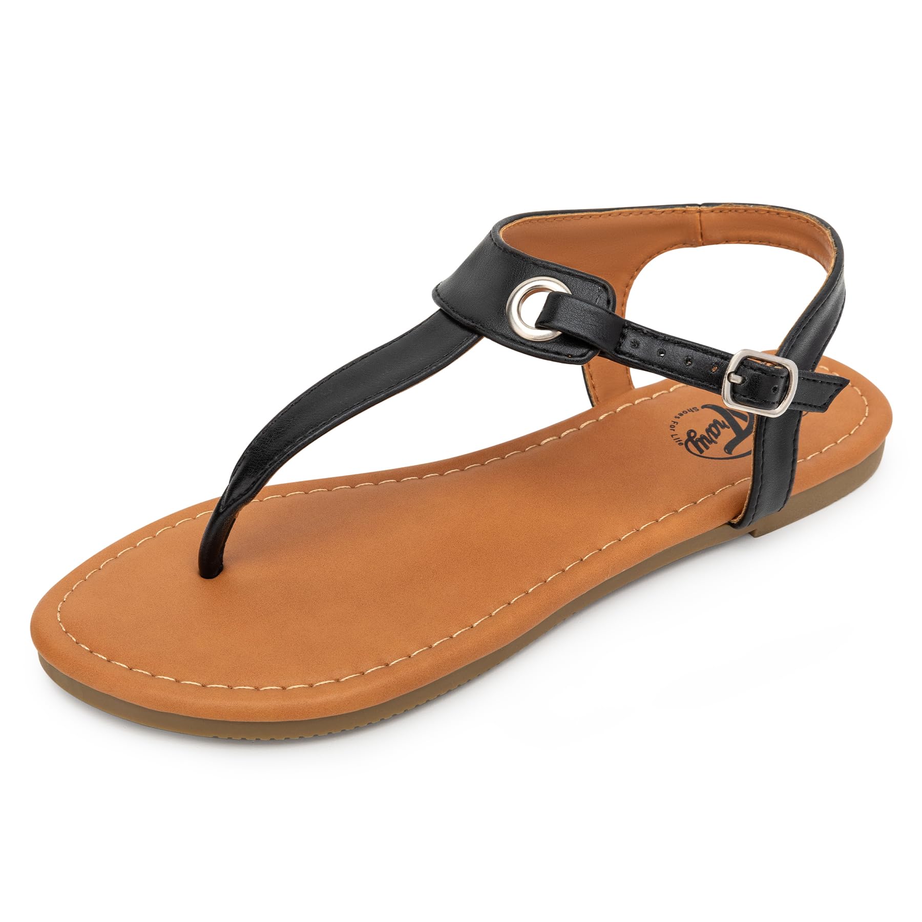 TrarySandals Womens, Thong Sandals for Women with T-Strap, Adjustable Ankle Buckle for Women Sandals, Flat Sandals for Women Dressy, Cute Sandals for Women, Summer Sandals for Women 2023