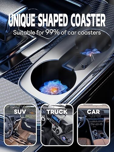 Vista 46 de WOCOCN Posavasos para automóvil, 2.75 pulgadas, antideslizantes y absorbentes, bonitos accesorios de decoración para portavasos de automóvil, Vaca