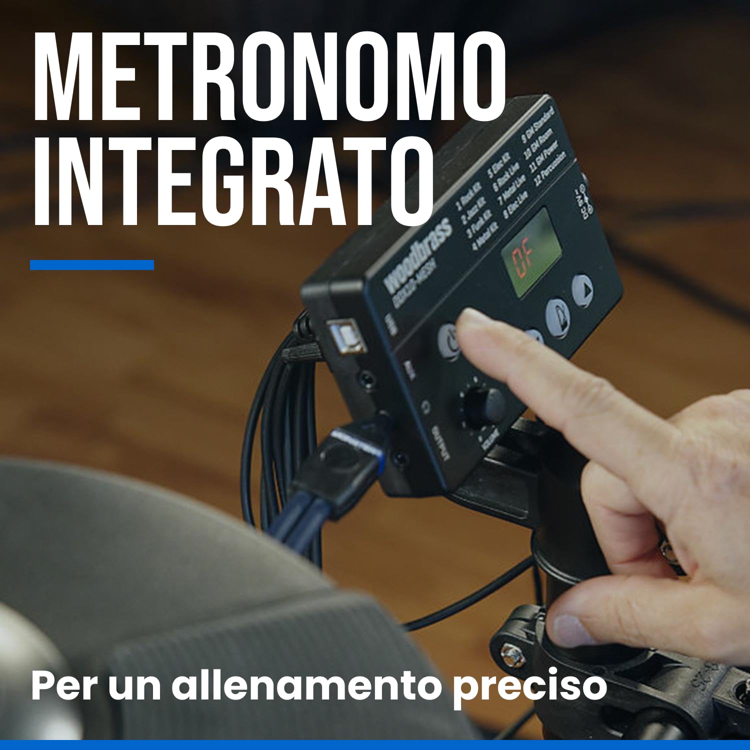 Woodbrass DDX10-MESH Batteria elettronica - Kit completo ideale per principianti bambini e adulti, Pronta all'uso, Accessori inclusi - Pads con pelli mesh realistiche, naturali, silenziose