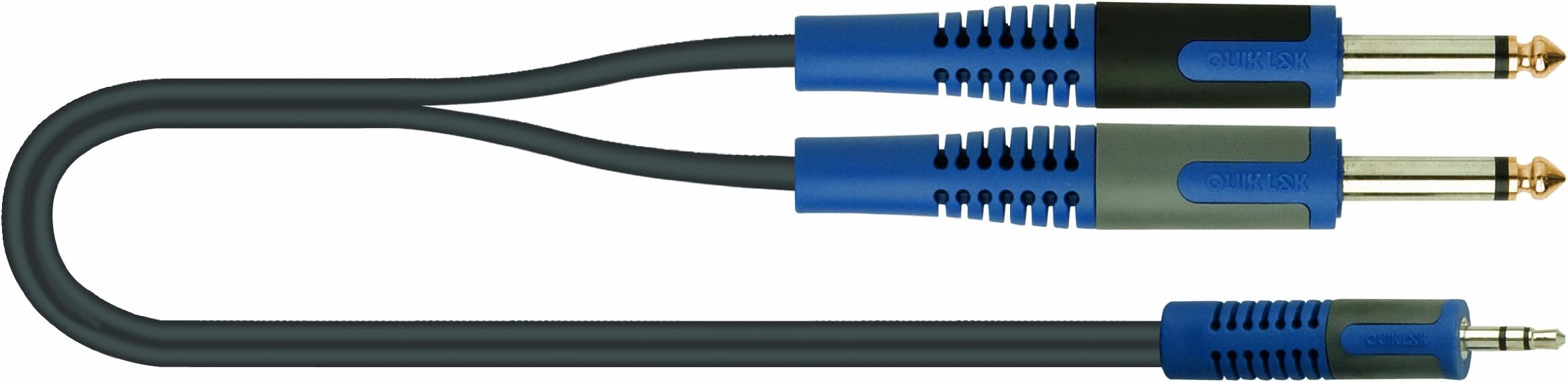 Roksolid 2m 2x 6.3mm Mono Jack to 1x 3.5mm Stereo Jack Audio Cable