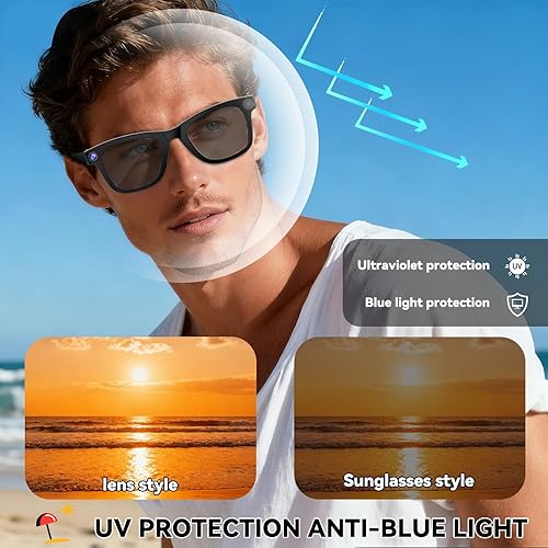 Miniatura 8 de Lentes inteligentes AI con cámara, gafas de cámara HD de 8 MP para hombres, mujeres, gafas de grabación AI con asistente de voz, audio de oído Negro