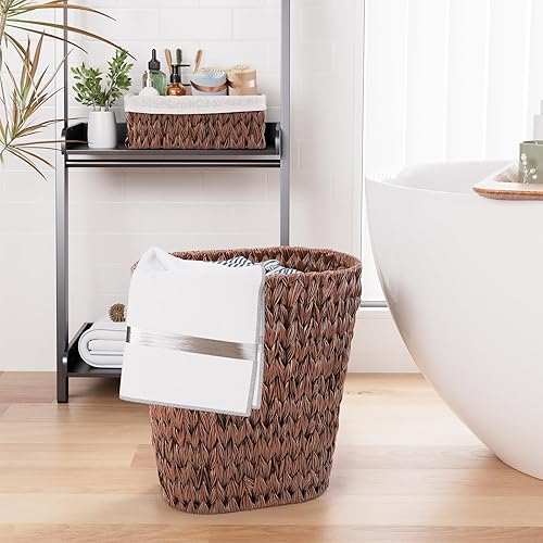 Miniatura 40 de Cubo de basura pequeño para baño con tapa de cierre suave, cubo de basura de acero inoxidable de 10 litros/2.6 galones con cubo interior extraíble