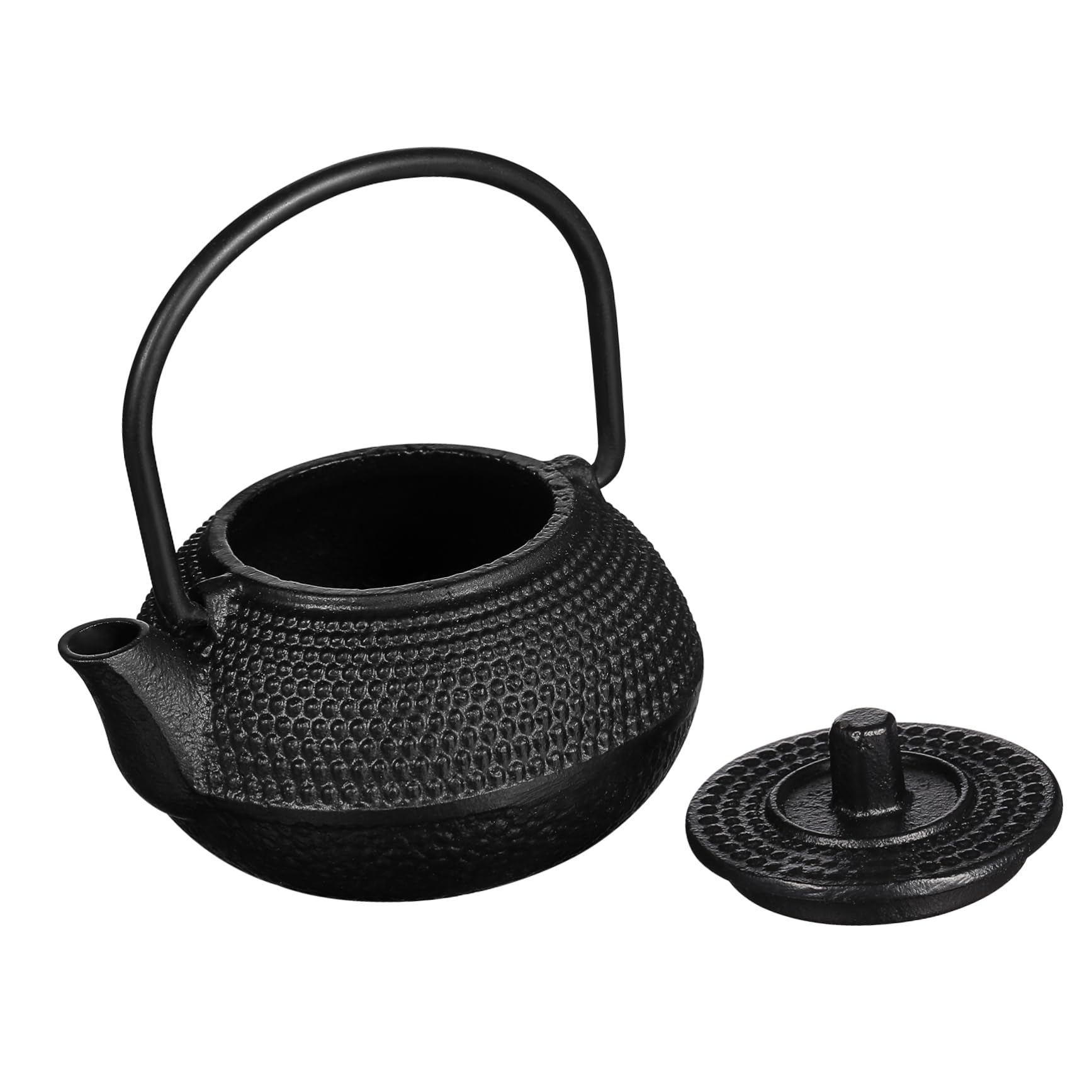Juego de té de tetera de hierro fundido de 7 piezas, adorno de bandeja de té, tetera pequeña de hierro fundido, cerámica retro, regalo de inauguración de la casa, decoración del coche, tetera de hi