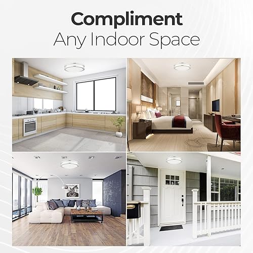 Vista 11 de Lámpara de doble anillo de techo de montaje empotrado de 14 pulgadas, 20 W, 27 K/30 K/35 K/40 K/50K seleccionable, 1400 lúmenes, regulable, LED