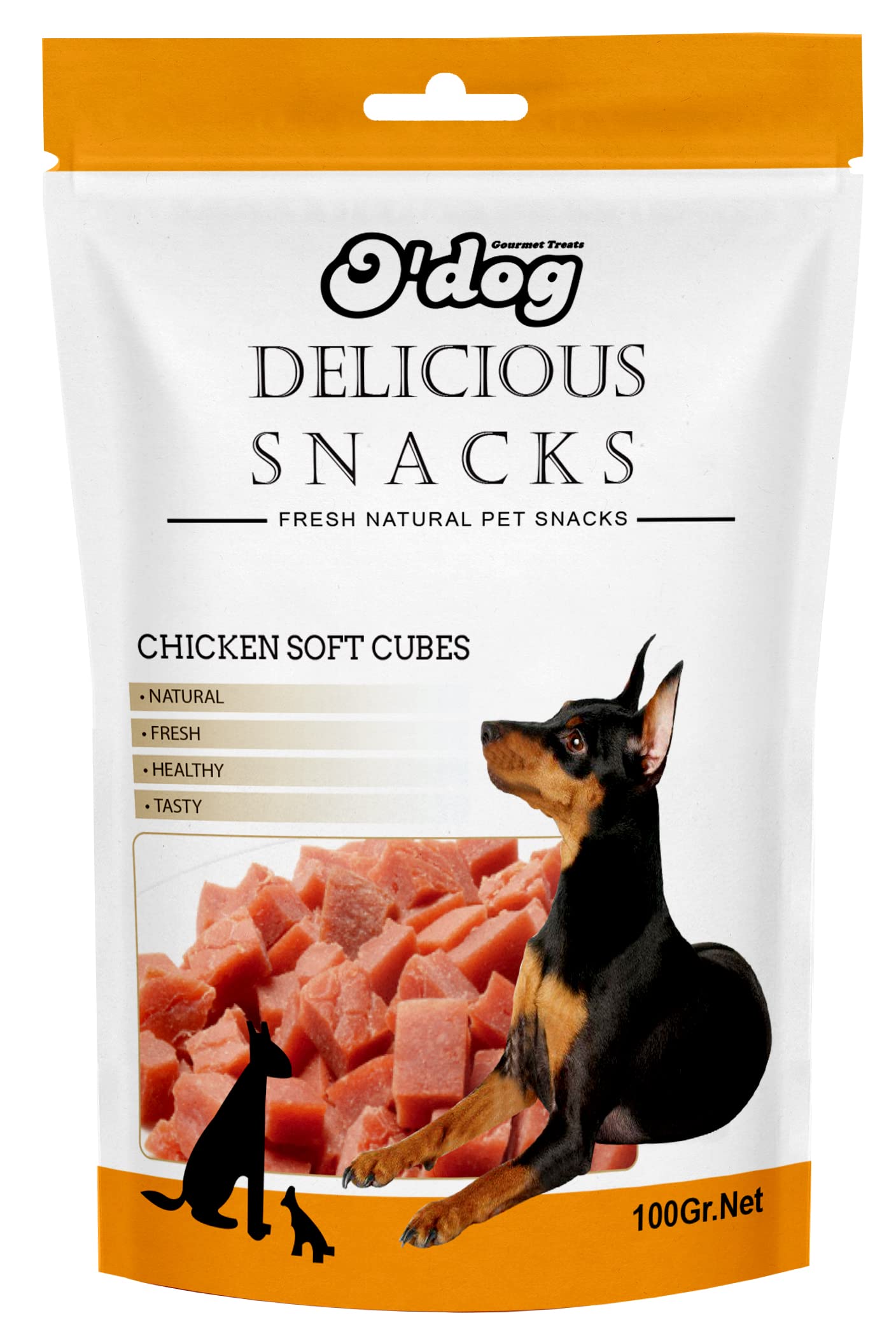 PETS EMPIRE O'Dog Chicken Soft Cubes, Healthy Dog Treats, Chewy Dogs Bites for Training and Feeding, Made with Real Chicken, Non-Vegetarian Pup Snacks for Dogs, Puppies - 100g