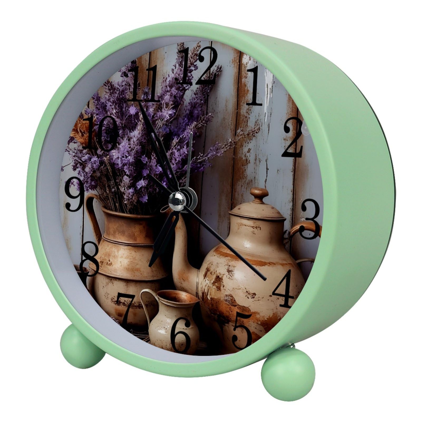 etoenbrc Watercolor Butterfly Silent Analog Alarm Clock Small Battery Operated Clock Slient Plastic Table Clock for Living Room Bedroom Color324