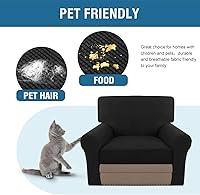 Vista 90 de H.VERSAILTEX Multi-Pieces Sofa Covers Stretch Couch Covers Form Fitted Seats and Back Cushions Covers