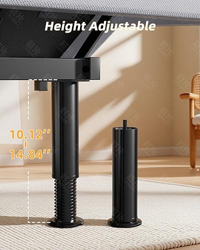 Miniatura 9 de Base de cama eléctrica ajustable tamaño Queen con control remoto inalámbrico, inclinación de la cabecera y las patas, USB, luz debajo de la cama -