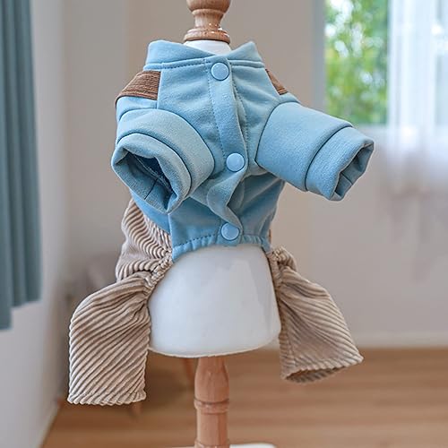 Miniatura 2 de Ropa de verano para perros, camisas para mascotas, mono de pana elegante para perros pequeños, overol con pechera para cachorros, overol clásico