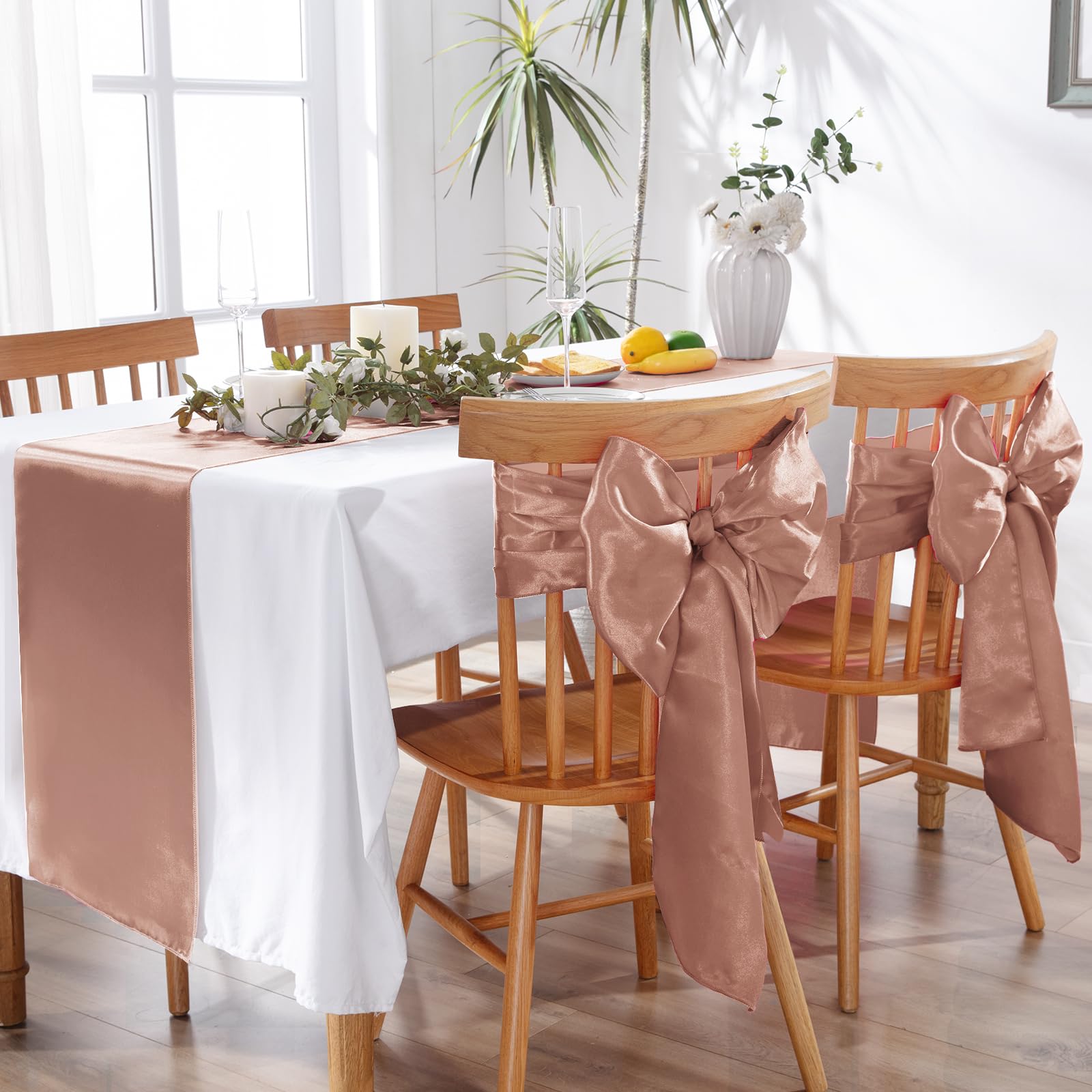 Satin-Tischläufer, 30,5 x 274,3 cm, glatter Seidenstoff, Tischläufer für Hochzeiten, Bankette, Partys, Geburtstage und Abschlussfeiern, 10 Stück