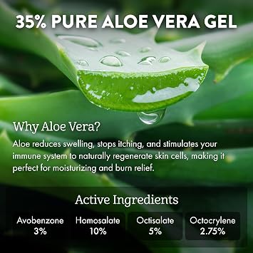 Aloe Up Sport Spray Sunscreen SPF 30 Broad Spectrum Sunblock with Hydrating Aloe Vera Gel Fast Absorbing, No White Cast, Water Resistant up to 80 Minutes, Fragrance Free 6 Oz
