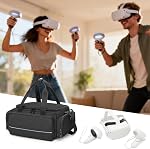 CURMIO Carrying Case Compatible with Meta Quest 2/Quest 3/Quest 3S VR Headset, Portable Storage Bag with External Pockets for Touch Controllers and Accessories, Bag Only