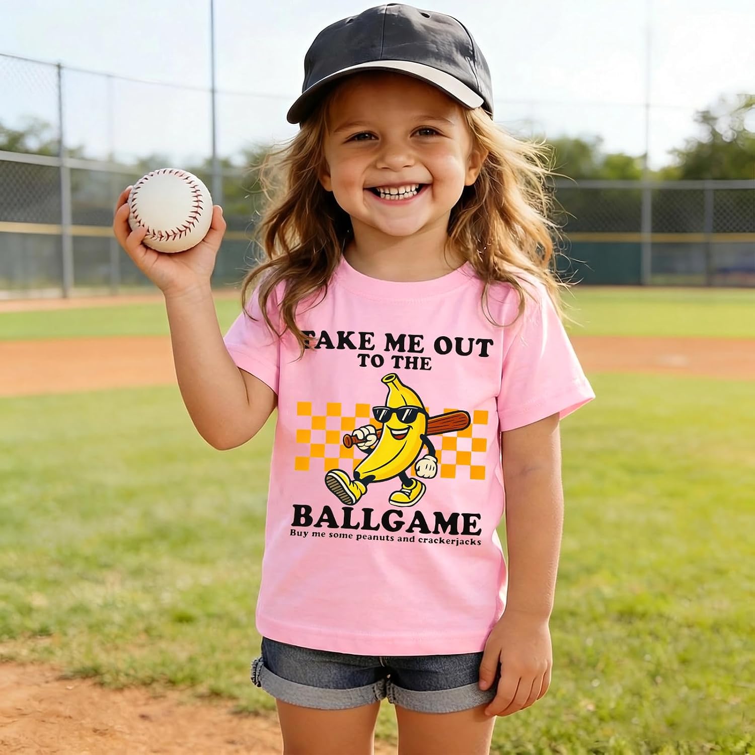 CM C&M WODRO Toddler Boy Girl Baseball Shirt Take Me Out to The Ballgame Tshirt Baby Baseball Fan Outfit Short Sleeve Tee Top