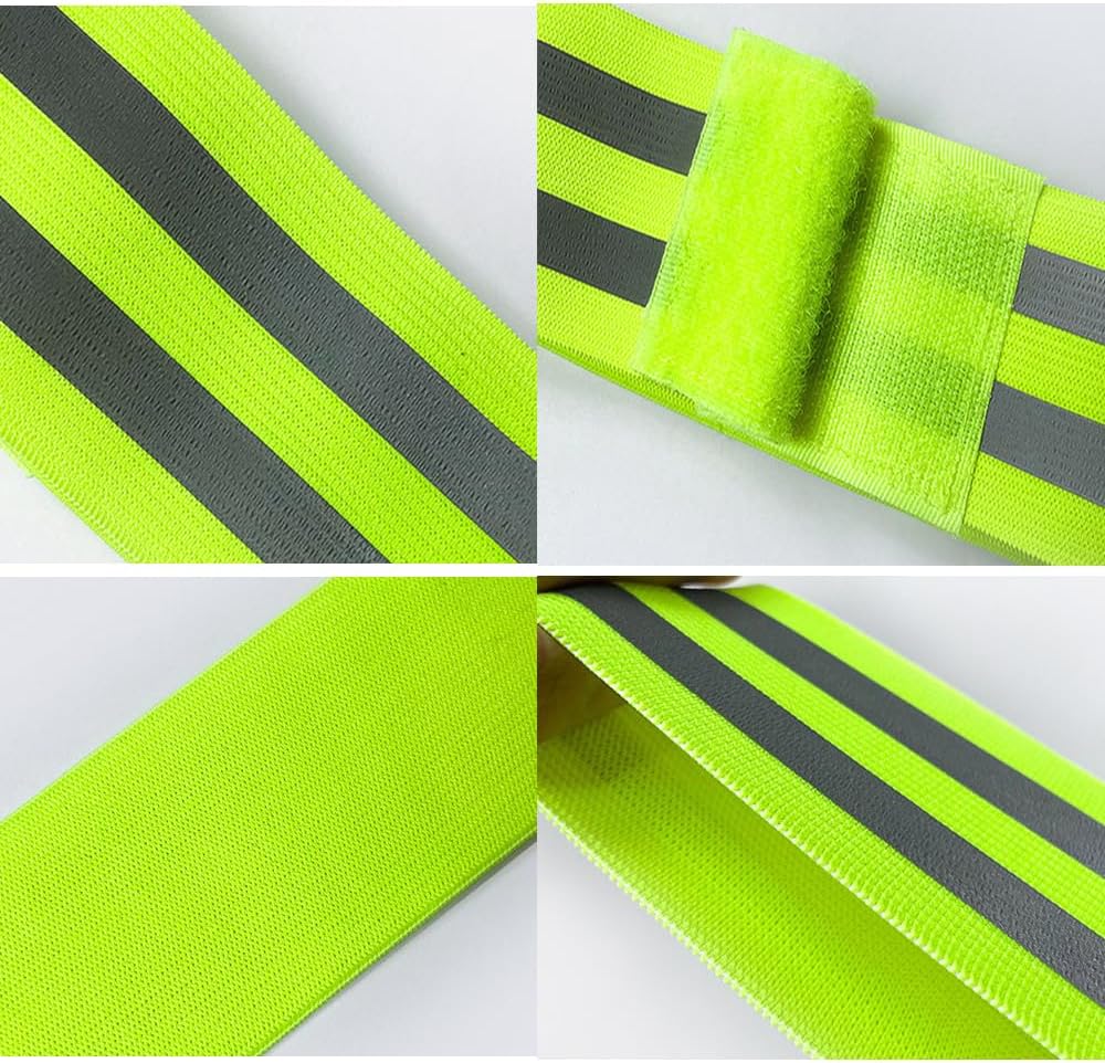 GOGO 50 PCS Custom High Visibility Arm Bands for Running, Reflective Elastic Bands