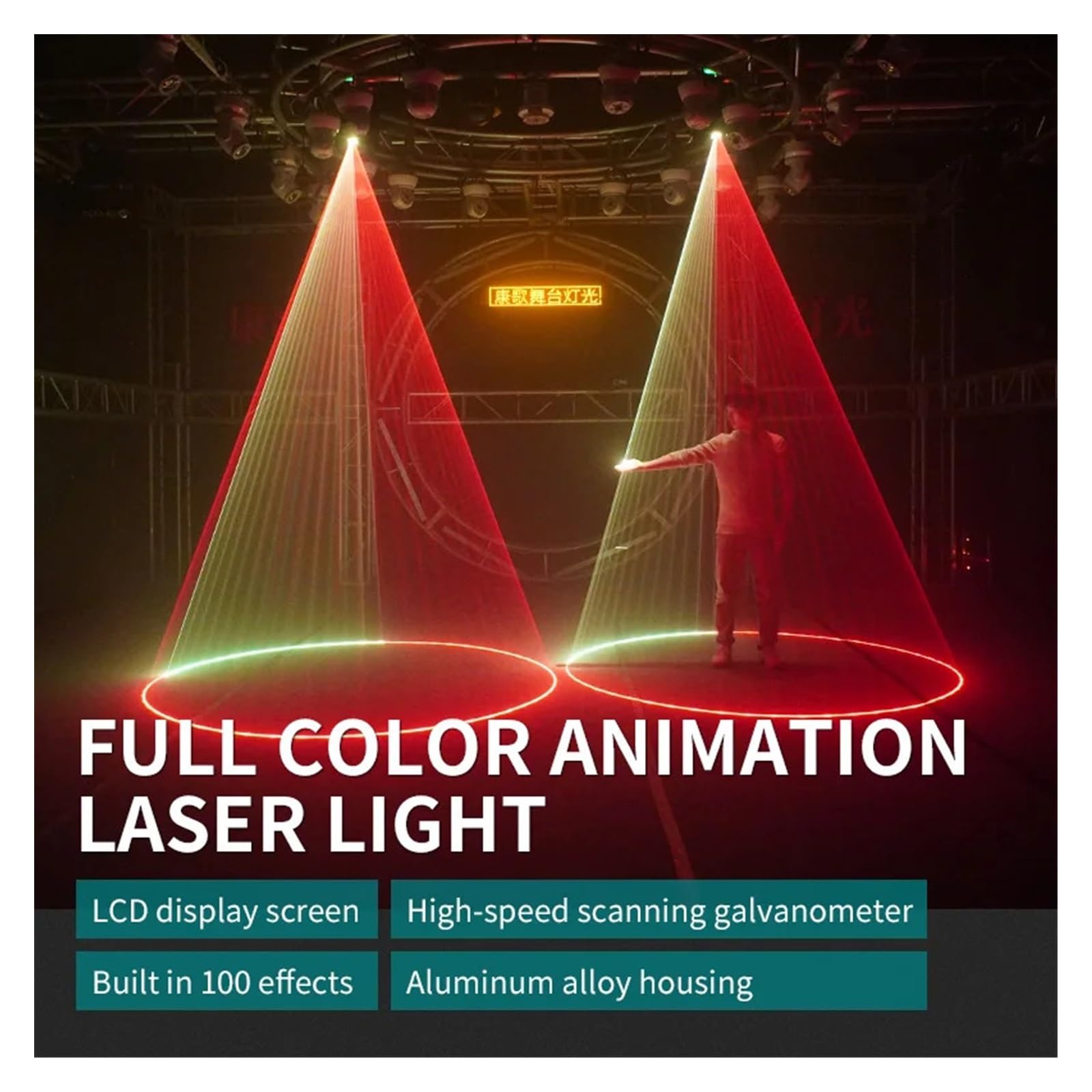 Luci per Feste, 2w 3w 4w 5w Sta Light DJ Party Lights Proiettore di animazione RGB ILDA 3D Lighting Show Sta(4W)