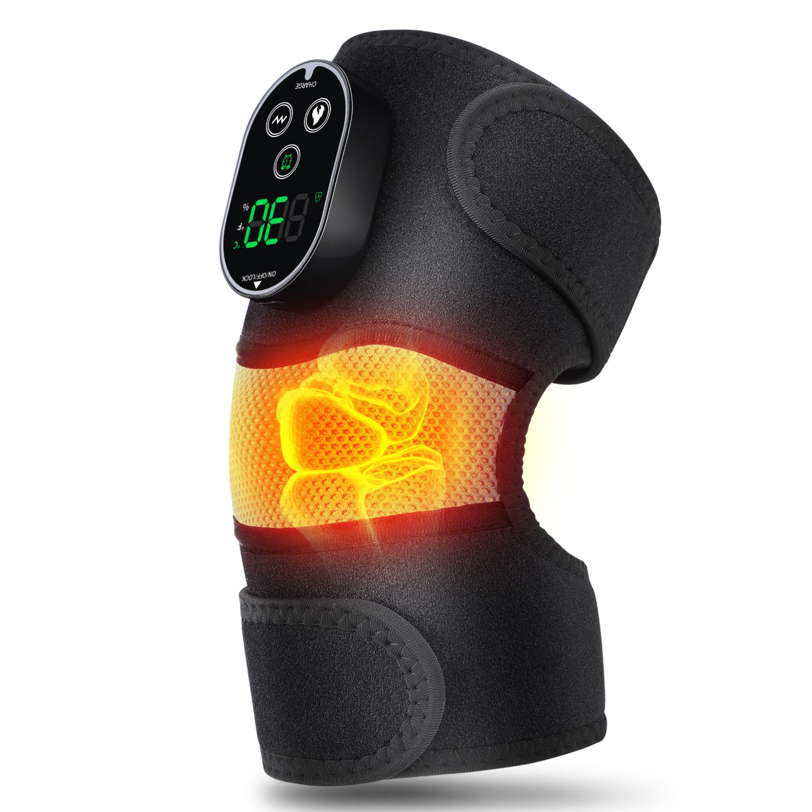 Fussmassagegerät Elektrisch mit 3 Vibrations, 4 Heats & 3 Timer | Fußmassagegerät Elektrisch mit 3000mAh, Fussmassage für Durchblutung Knöchel Wärmen Durchblutung Geschenk für Vater Mutter