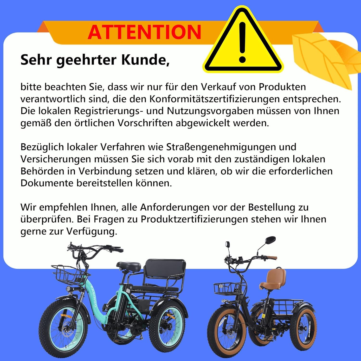 Elektro-Dreirad für Erwachsene & Senioren – Faltbar, 20"x4" Fat Tires, 250W Motor, 48V 18Ah Akku, Bis 90 km Reichweite, Differential & Parkbremse, Front- & Heckkorb