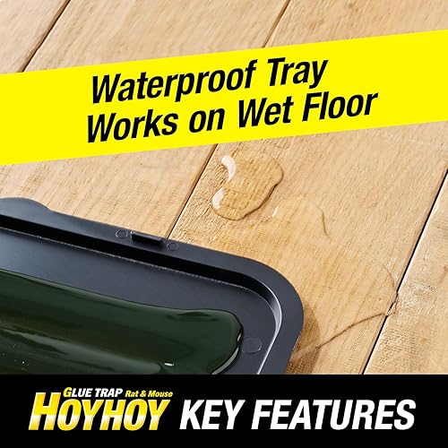 Miniatura 6 de HOY HOY Rat & Mouse - Trampa de pegamento de tamaño grande, 6 trampas paquete de 3 - Control de plagas de roedores listo para usar, resistente y
