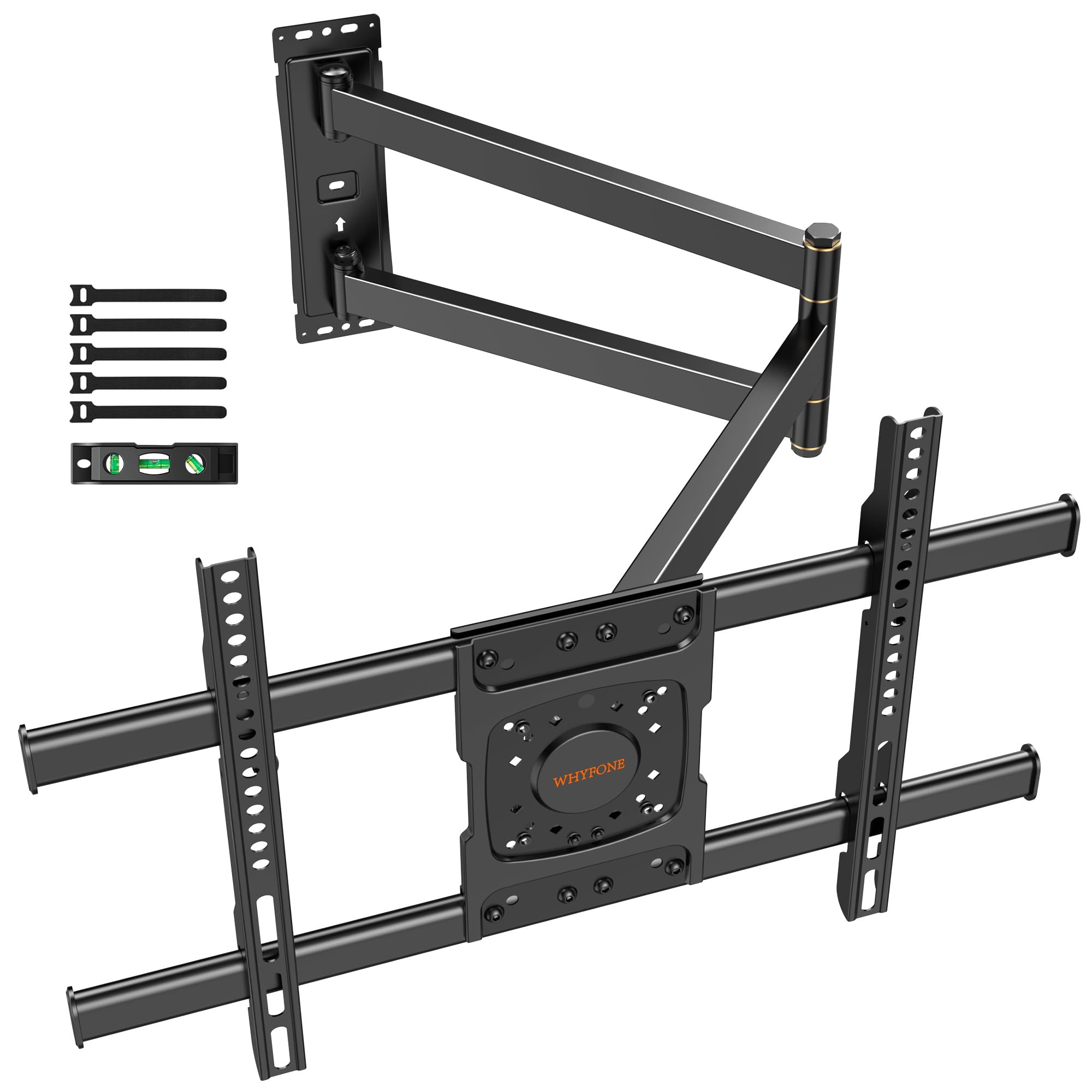 WHYFONE Staffa da parete TV per TV da 32 a 75 Pollici, Staffa da parete TV a Lungo Raggio con Estensione 71cm, Staffa per Montaggio a parete TV Angolare Universale Supporta fino a 45kg, VESA 600x400mm