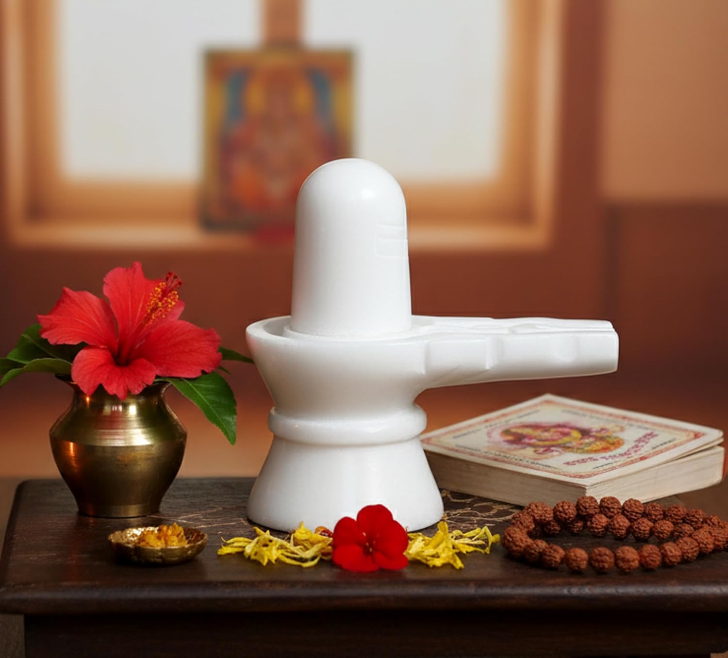 StonKraft Marble Shiva Lingam Shiv Ling Idol Murti Statue Adiyogi (White Lingam)