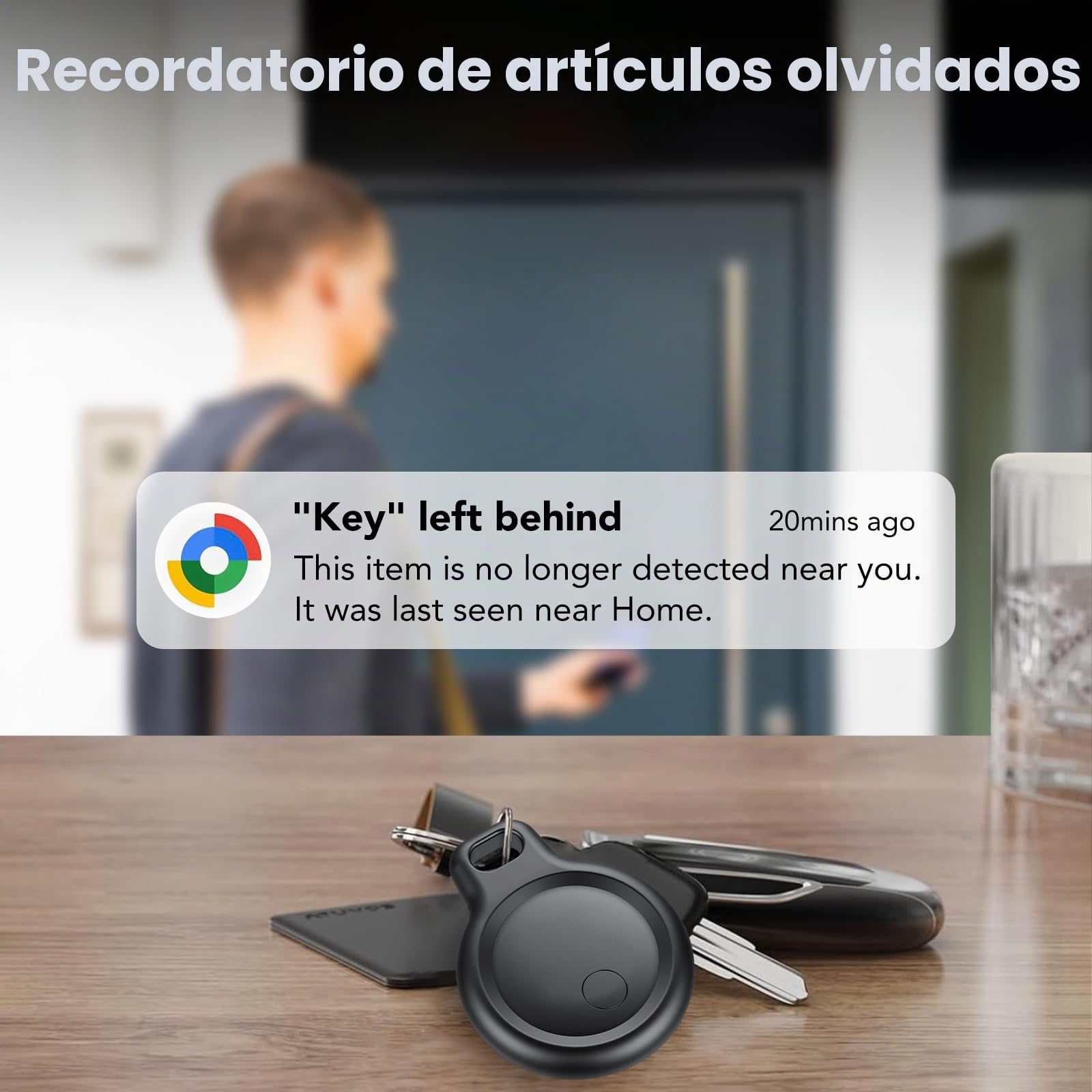 Android Smart Tag, Tracker Compatible con Google Find Hub App (Sólo Android), Localizador Bluetooth, Rastreador para Llaves, Cartera, Equipaje, Impermeable IP68, 4 Negro
