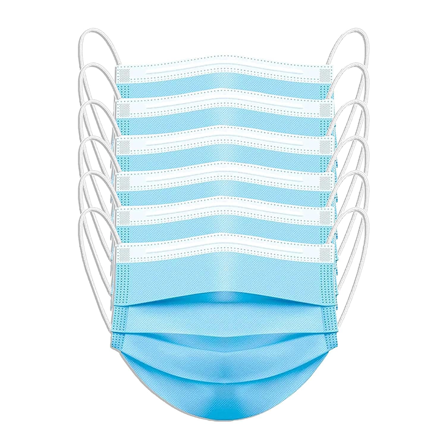 Non-Woven Fabric Disposable 3 Ply Face Mask (Blue, With Nose Clip, Pack of 100) for Unisex, standard (3ply mask)-image-19