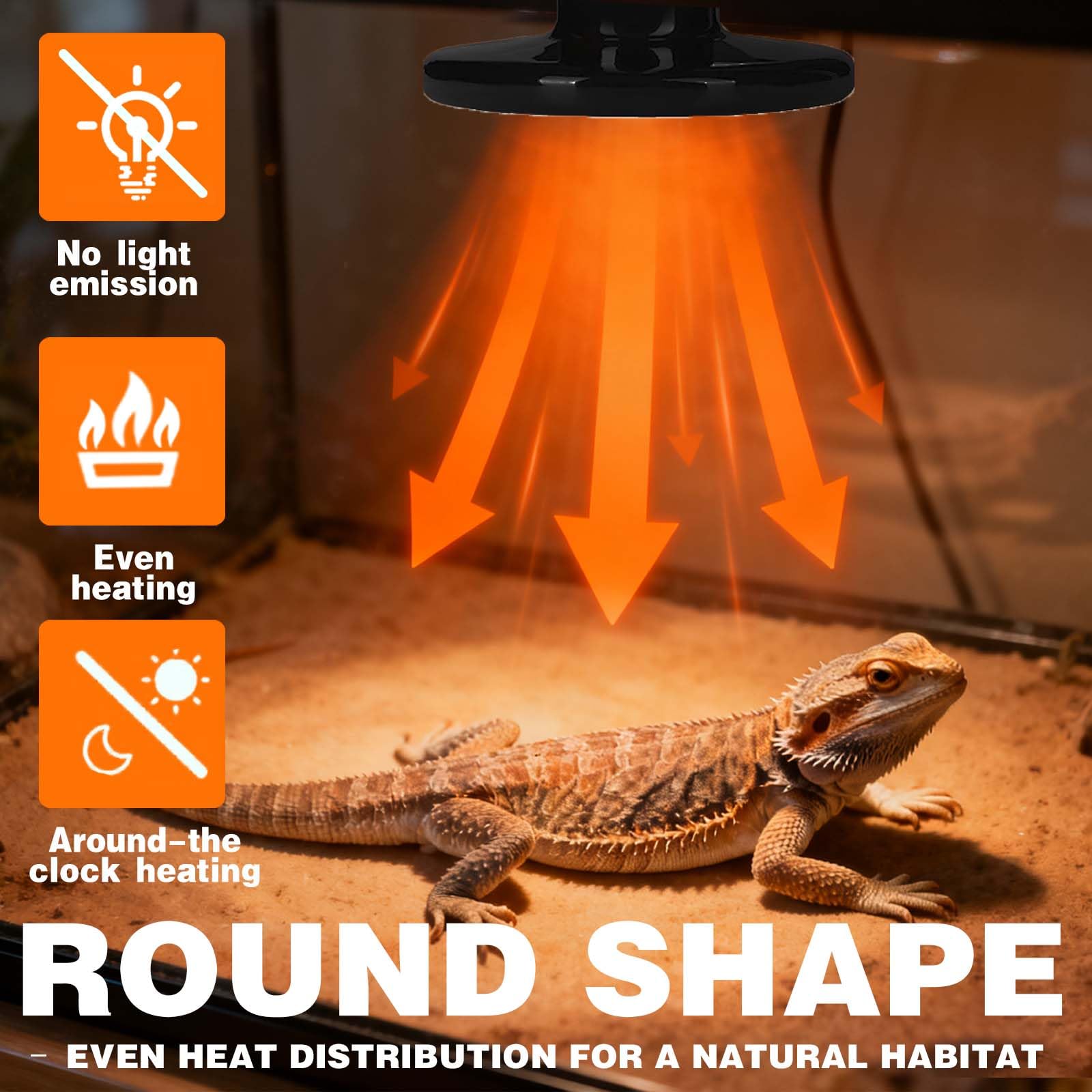 75W Reptile Heat Lamp(2 Packs)-Ceramic Heat Emitter for Reptiles Amphibian Pet Brooders Chicken Incubation, and Terrariums Turtle Lizard Bearded Dragon Snake E26 - image 2