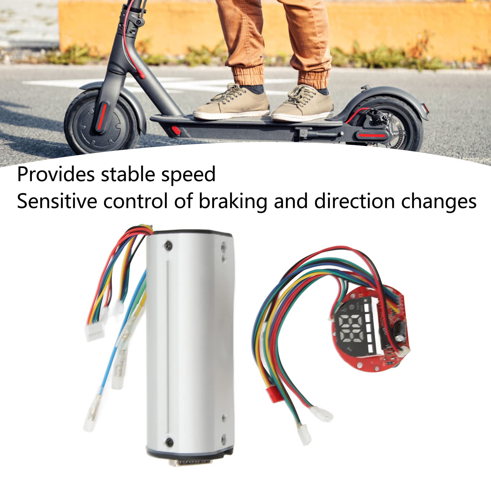 Socobeta Contrôleur de Moteur de Scooter électrique, Ensemble de Contrôleur de Scooter électrique 36V 20A avec Ensemble de Contrôleur de Vitesse de Panneau D'affichage pour HX X7