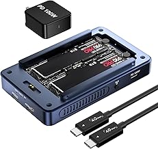 40Gbps Dual-Bay Software-RAID M.2 NVMe SSD-Gehäuse mit Kühllüfter –Kompatibel mit Thunderbolt 5/4/3, USB 4.0 & für MacBook M1/M2/Windows – Kompatibel mit Mac mini Dock & Dual Monitor(TBU405Pro MAX)