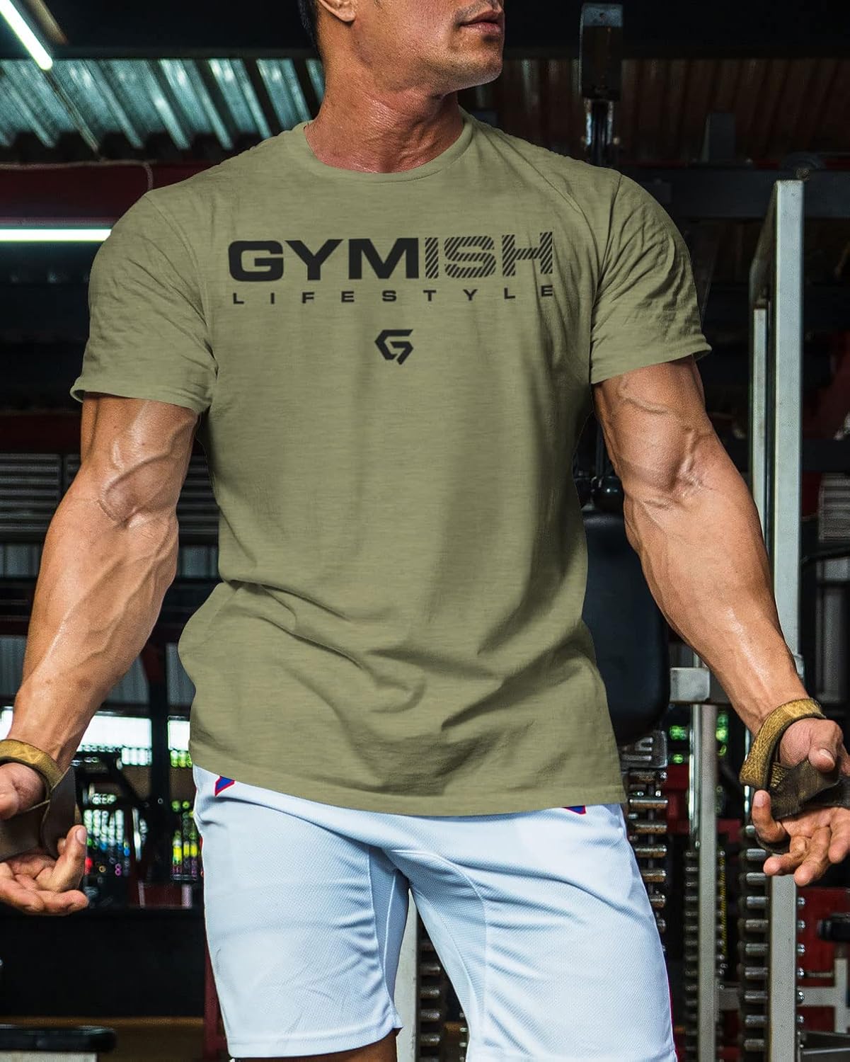 Gymish Lifestyle Gym Workout Shirts for Men Motivational Weight Lifting T-Shirt
