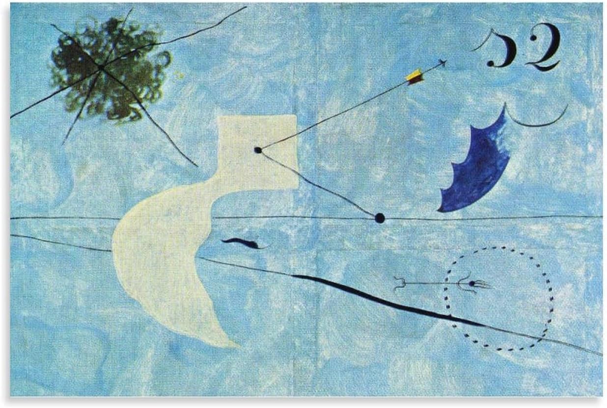 Matvsd Kohecs Siesta by Joan Miro Poster Abstract Wall Art Joan Miro Prints Moden Canvas Picture Surrealism Painting for Home Wall Decor 30x45cmx1 Frameless