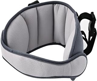 Kids Car Seat Head Support Band, Adjustable Child Carseat Headhold, Safety Car Seat Neck Relief Strap, Breathable Head Neck Pillow Support – Baby Travel Accessories, Dark Grey