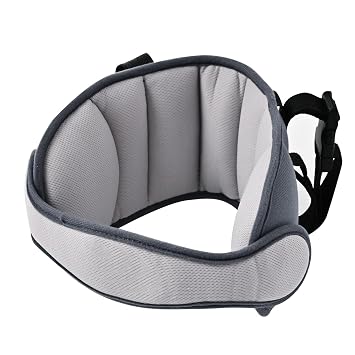 Kids Car Seat Head Support Band, Adjustable Child Carseat Headhold, Safety Car Seat Neck Relief Strap, Breathable Head Neck Pillow Support Baby Travel Accessories, Dark Grey