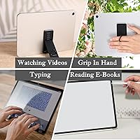 Vista 4 de Universal Tablet Ring Holder Black Tablet Stand Foldable Multi Angle Tablets Grip Stand Adhesive Tablets Kickstand Attachment Desk Accessories for