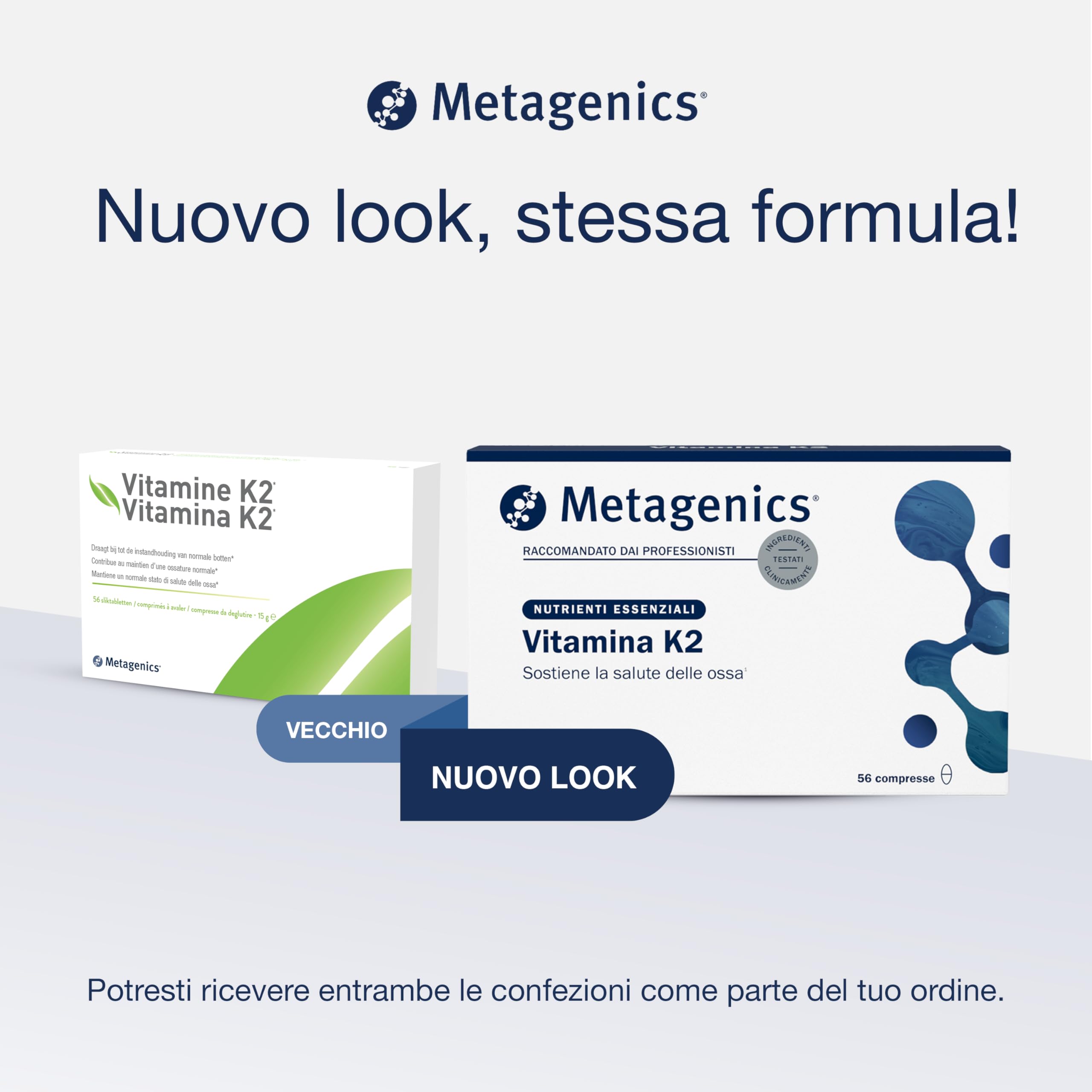 Metagenics Vitamina K2 - Contribuisce alla Normale Salute delle Ossa - 56 Compresse