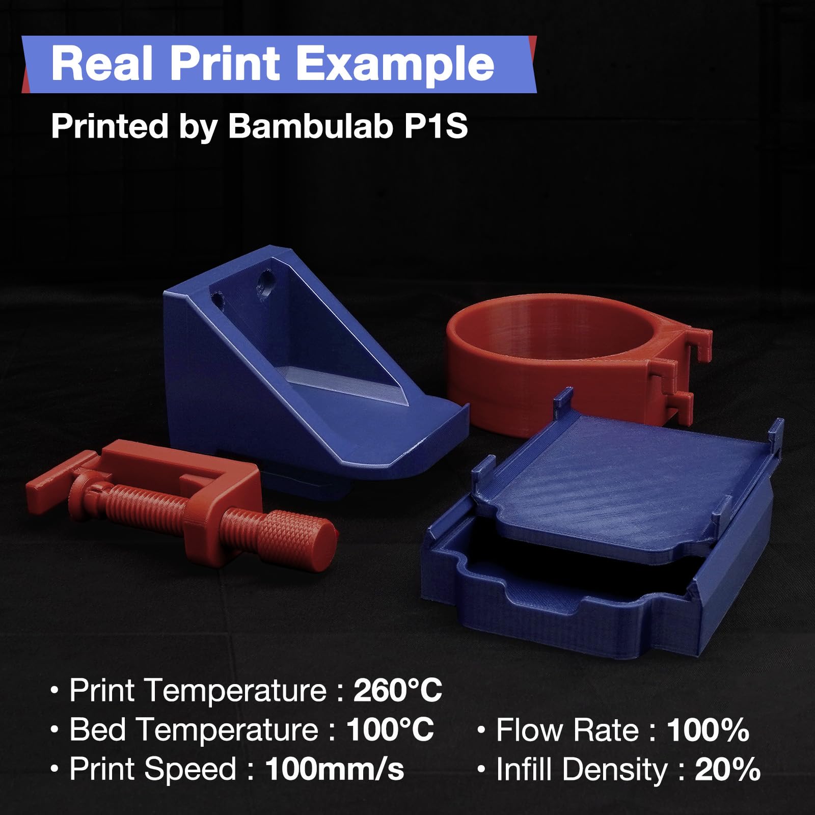 YXPOLYER Nylonowy filament do drukarki 3D, niebieski PA6, 1 kg, nylon z odporną na wysoką temperaturę szpulą kompatybilną z AMS, filament do drukowania 3D, Easy PA, 1,75 mm