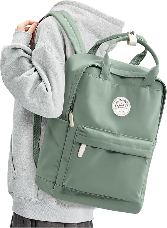 BJLFS Large Light Green School Backpack for Women Teen Girls, Bookbag College Student Backpack for School Men Boys, Mochilas Escolares Casual Daypack Lightweight Book Bag