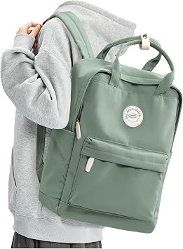 BJLFS Large Light Green School Backpack for Women Teen Girls, Bookbag College Student Backpack for School Men Boys, Mochilas Escolares Casual Daypack Lightweight Book Bag