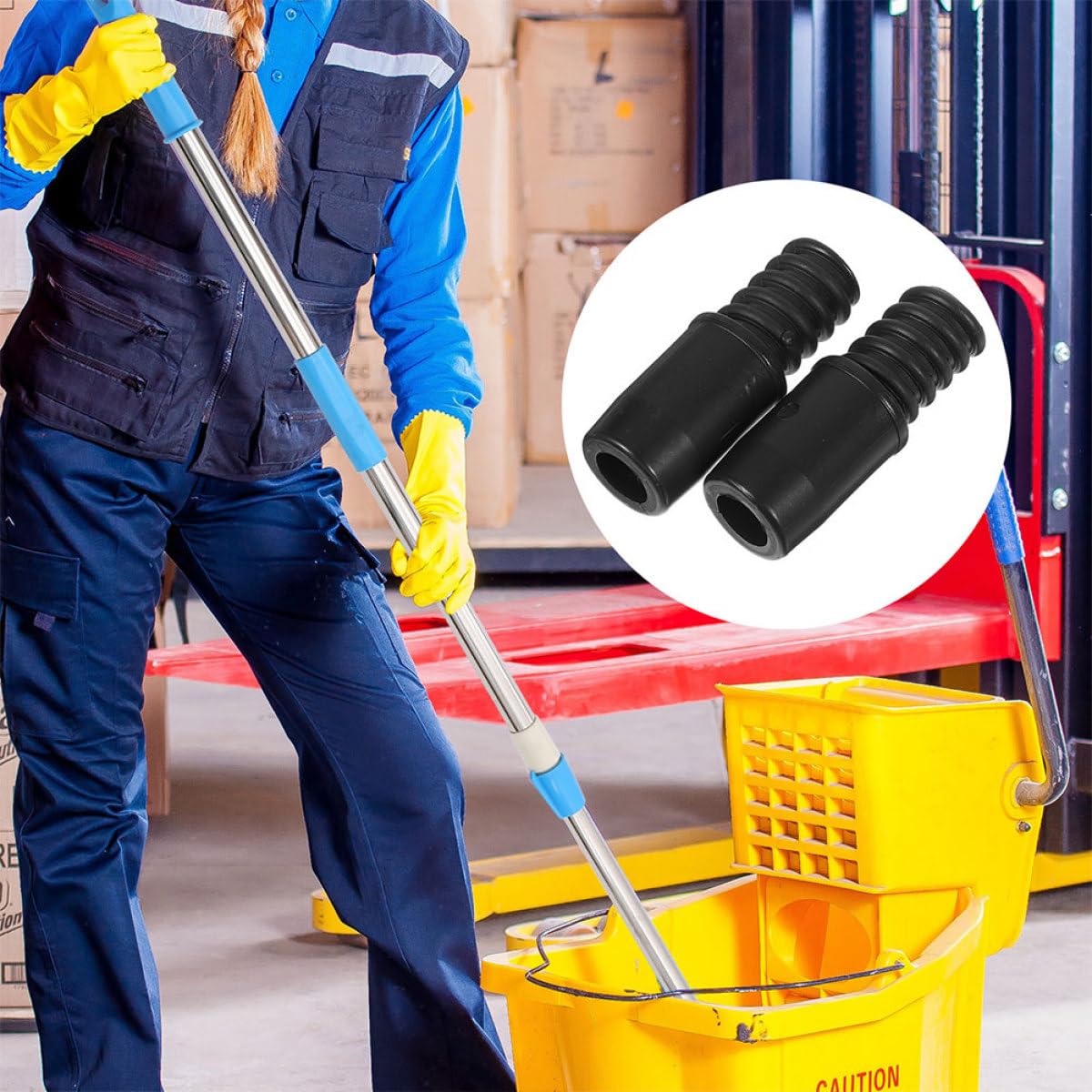 6 Piezas Adaptadores Roscados para Mango de Fregona Puntas de para Poste Extensible y Mango Recambios Resistentes de Plástico para Limpieza y Profesional
