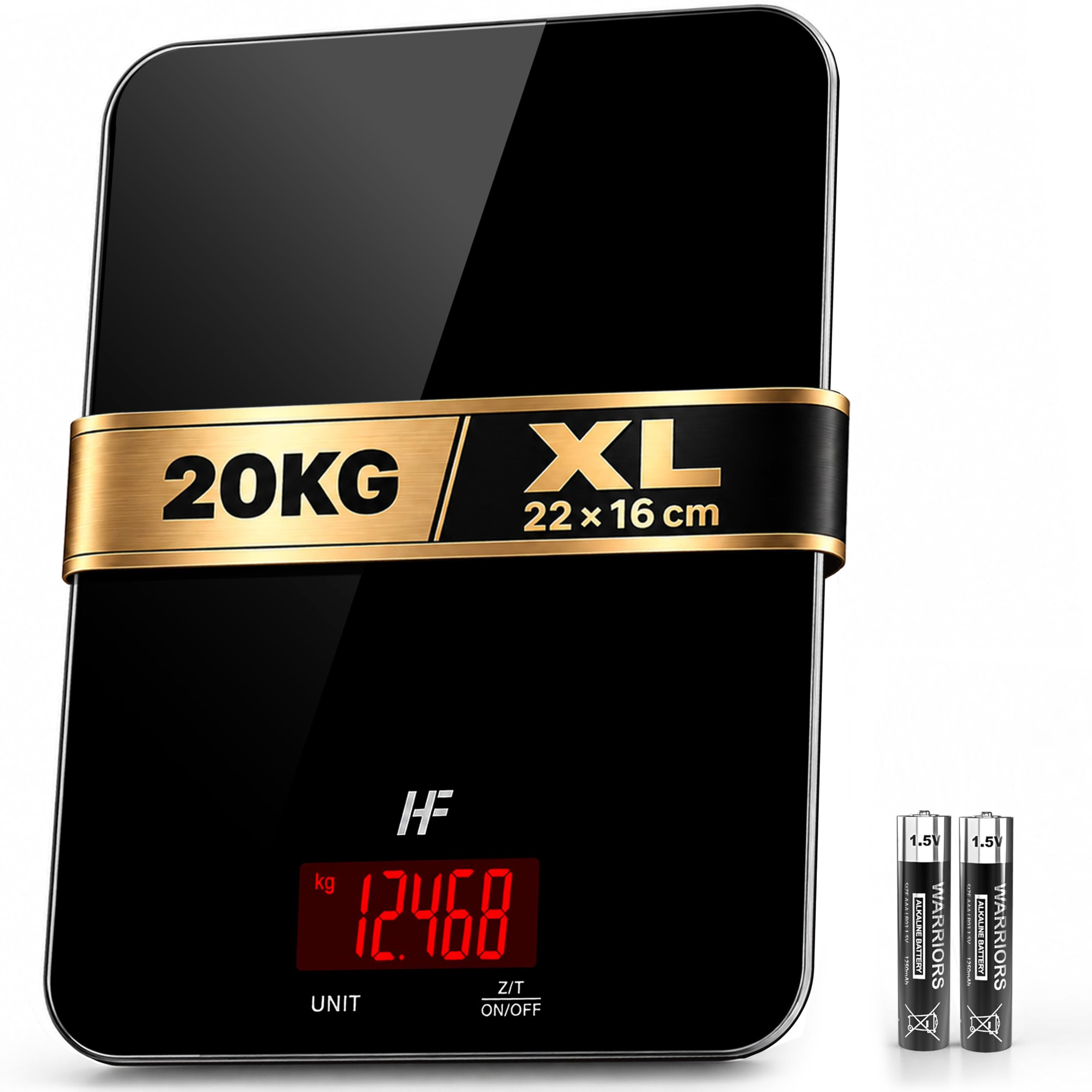 HomeFashion LARGE Kitchen Scales 22 × 16 cm, 20 kg Digital Food Scales