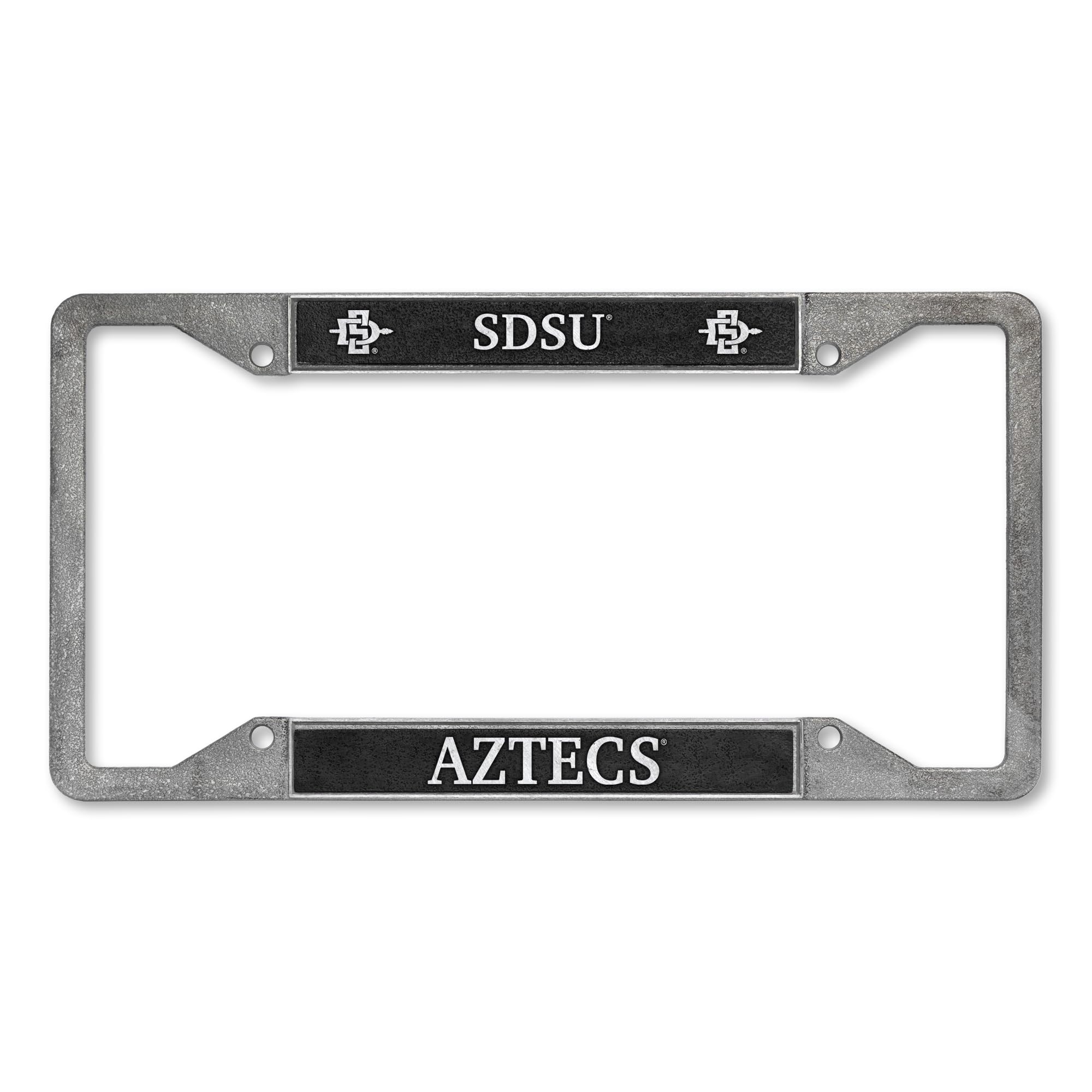 Rico Industries NCAA San Diego State Aztecs - SDSU Pewter License Plate Frame 12" x 6"